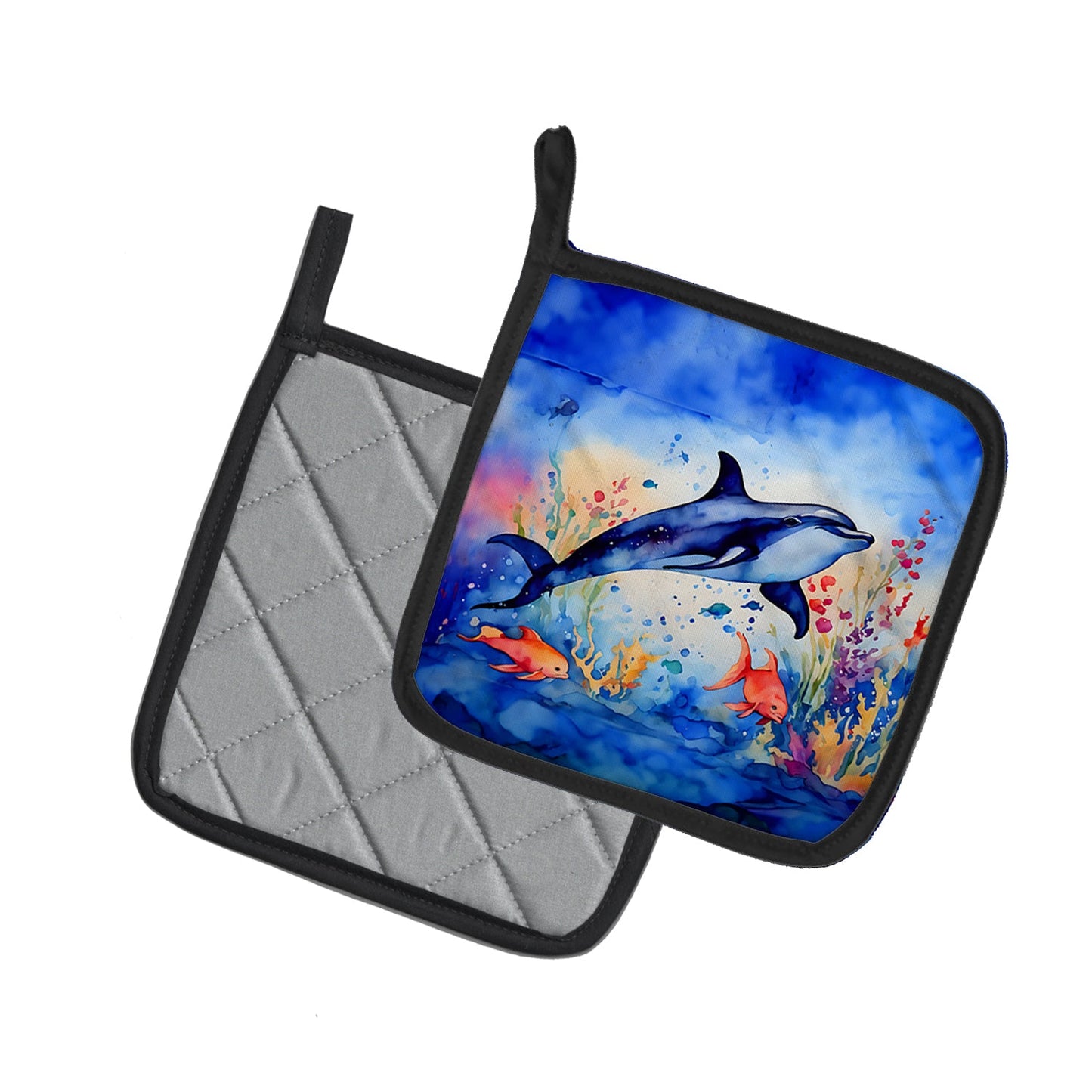 Dolphin Pot Holders - Set of 2 Decorative Kitchen Helpers | Made in the USA