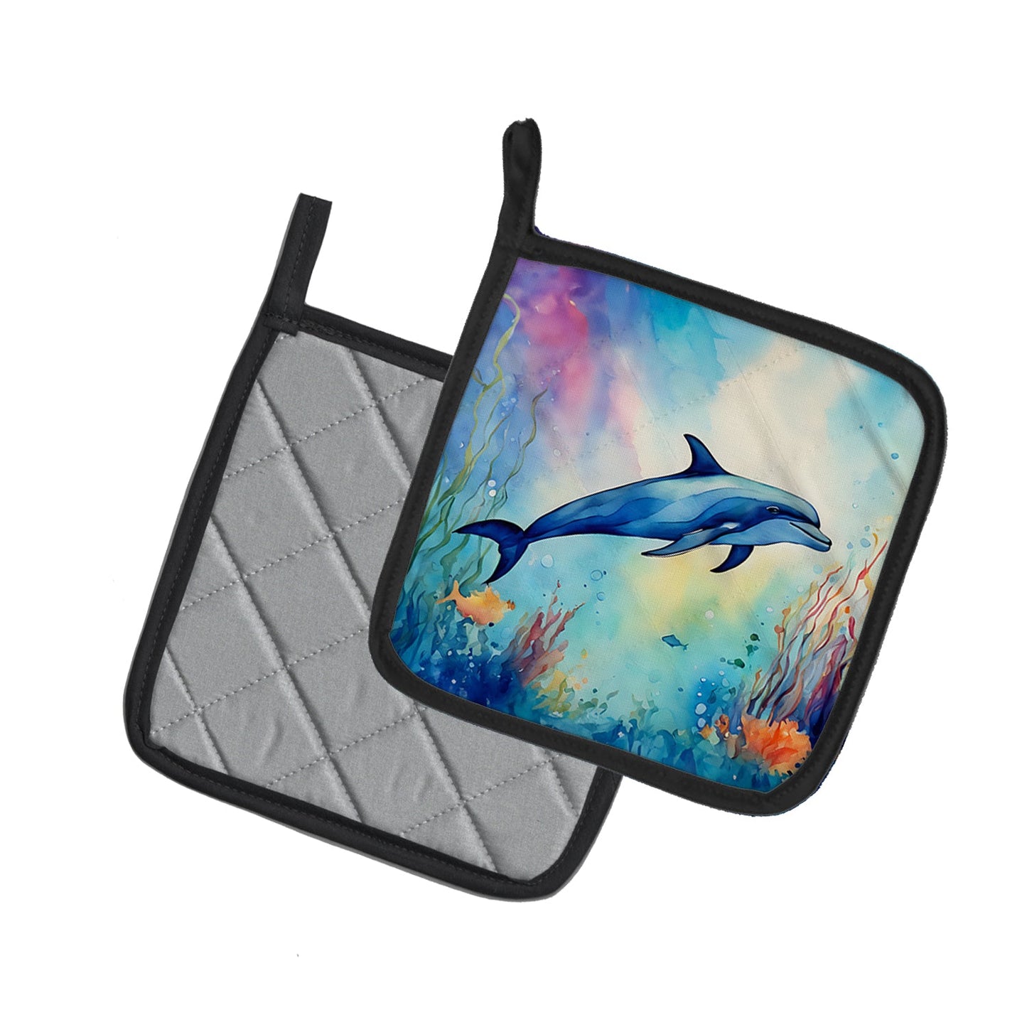 Dolphin Pot Holders - Set of 2 Decorative Kitchen Helpers | Made in the USA
