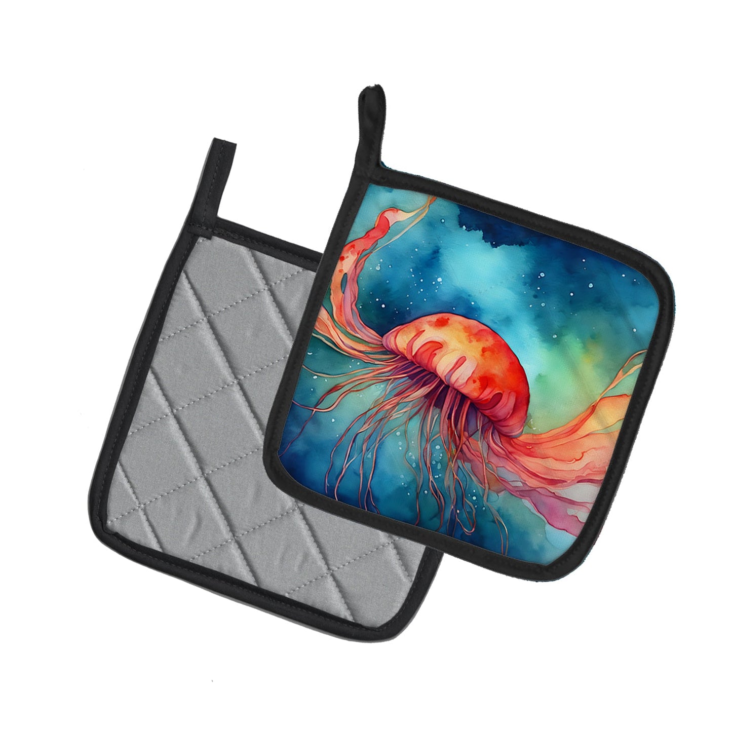 Jellyfish Pot Holders - Set of 2 Decorative Kitchen Helpers | Made in the USA