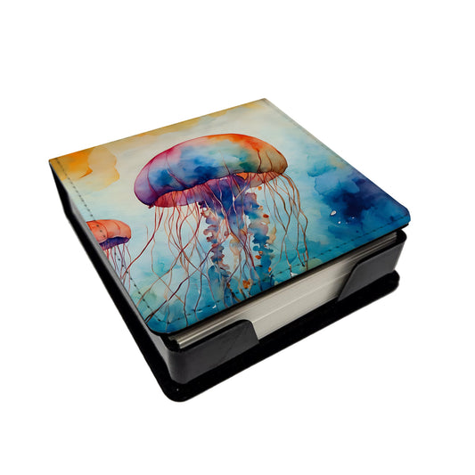 Jellyfish PU Leather Note Paper Holder