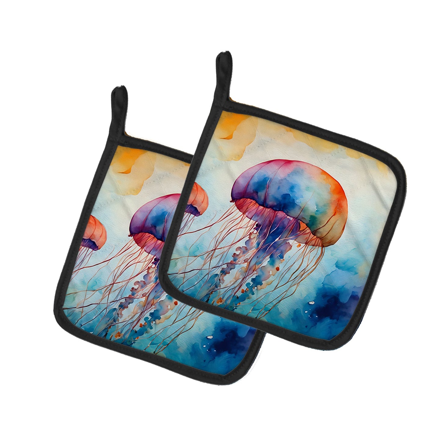 Jellyfish Pot Holders - Set of 2 Decorative Kitchen Helpers | Made in the USA