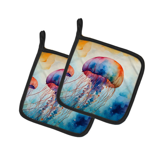 Jellyfish Pot Holders - Set of 2 Decorative Kitchen Helpers | Made in the USA