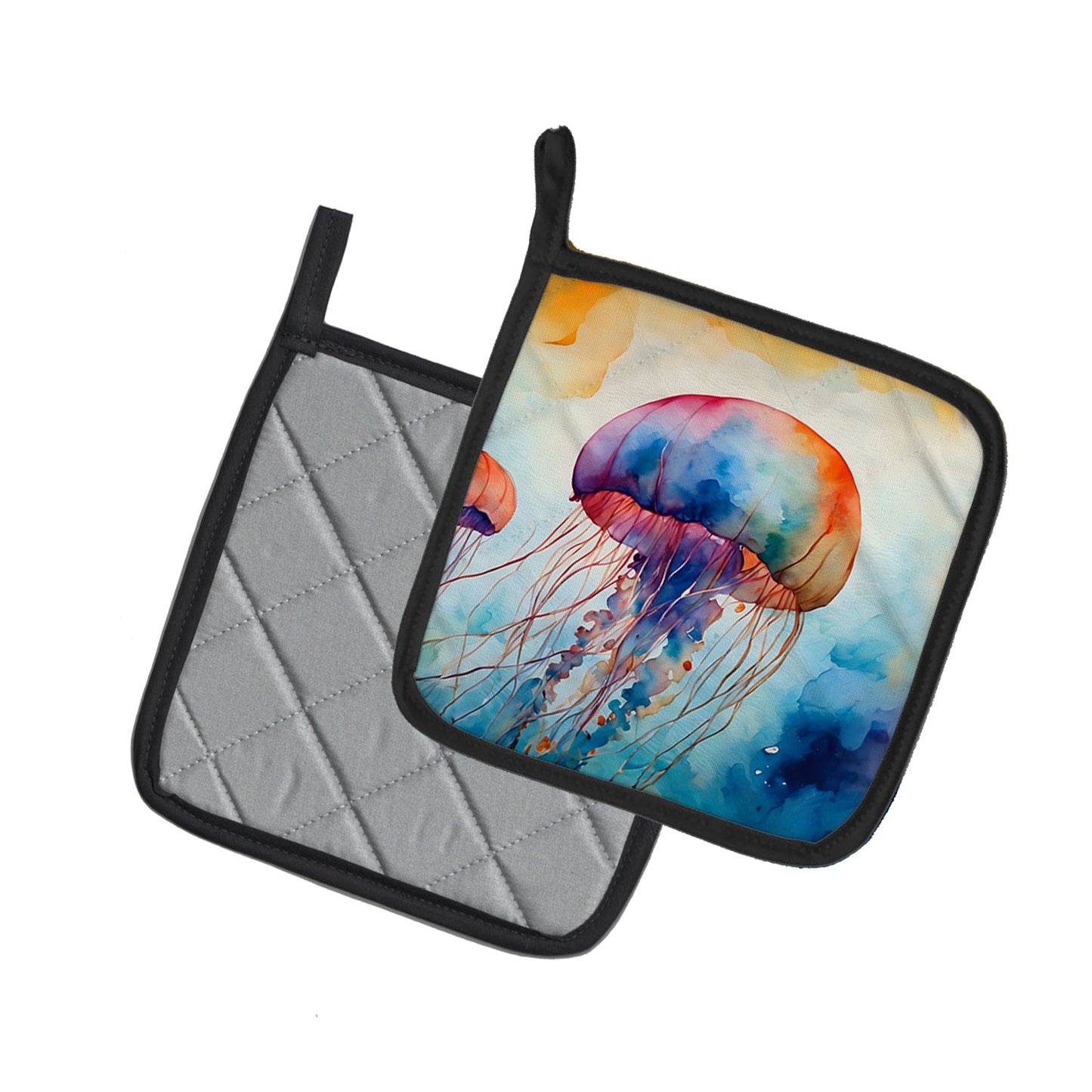 Jellyfish Pot Holders - Set of 2 Decorative Kitchen Helpers | Made in the USA