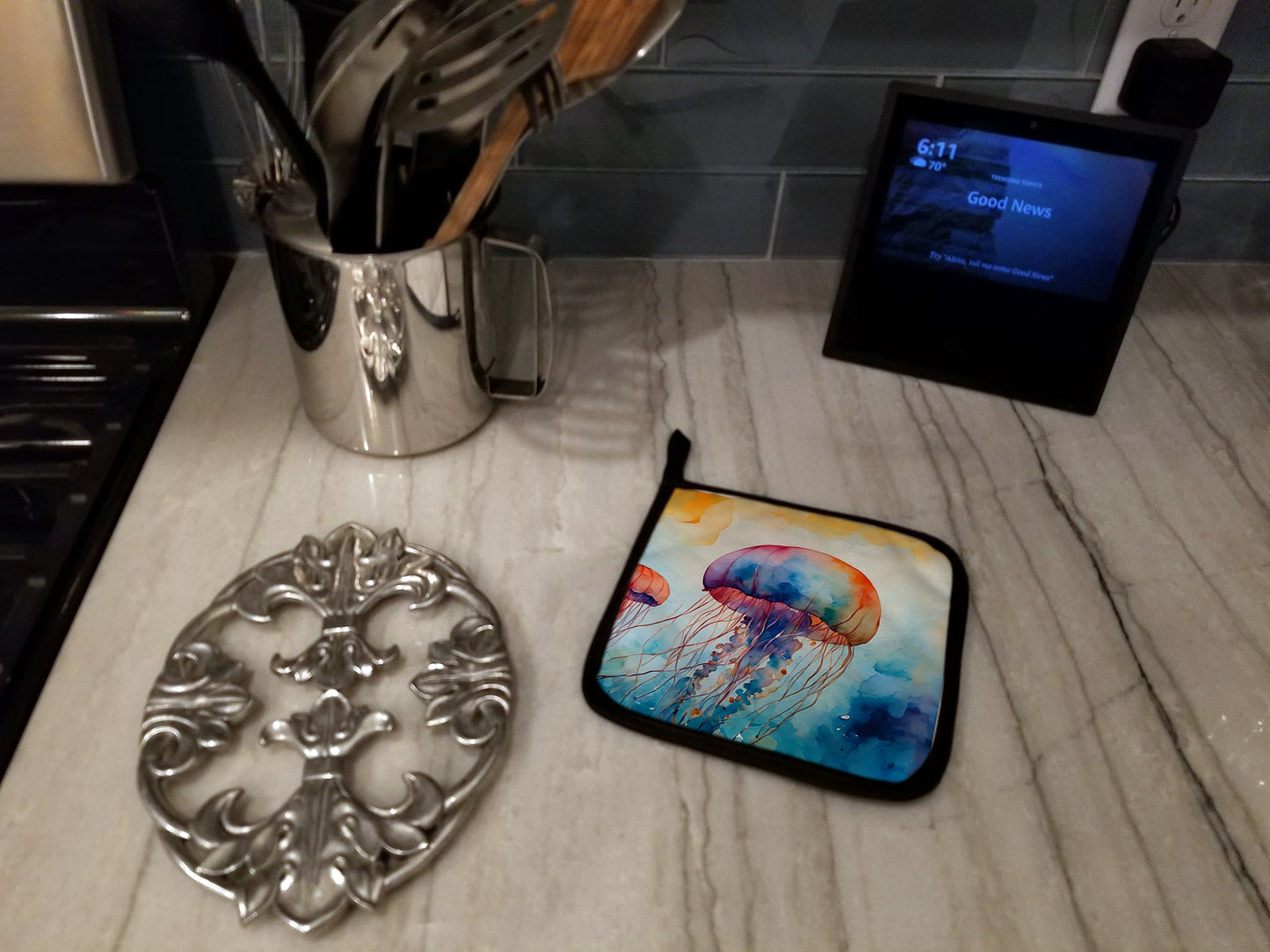 Jellyfish Pot Holders - Set of 2 Decorative Kitchen Helpers | Made in the USA