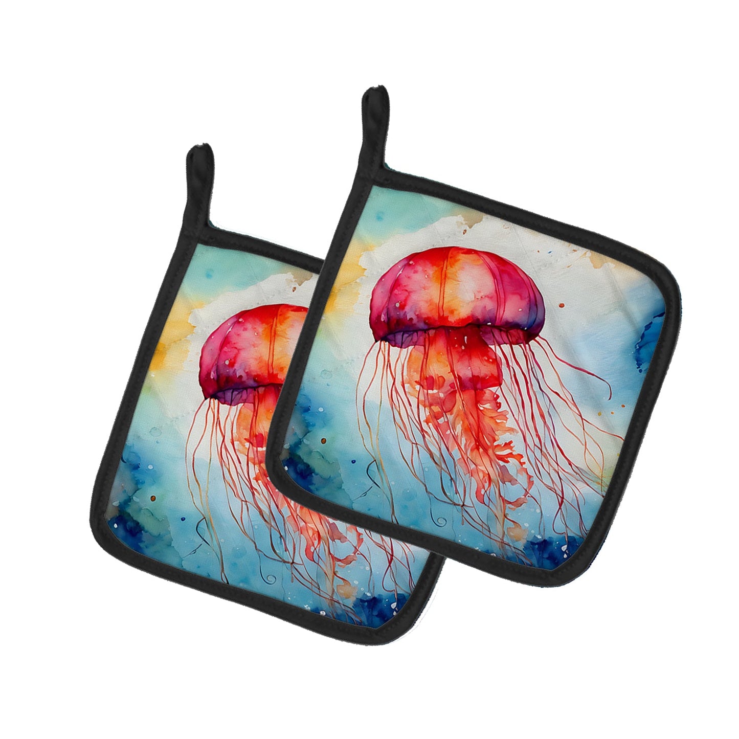 Jellyfish Pot Holders - Set of 2 Decorative Kitchen Helpers | Made in the USA