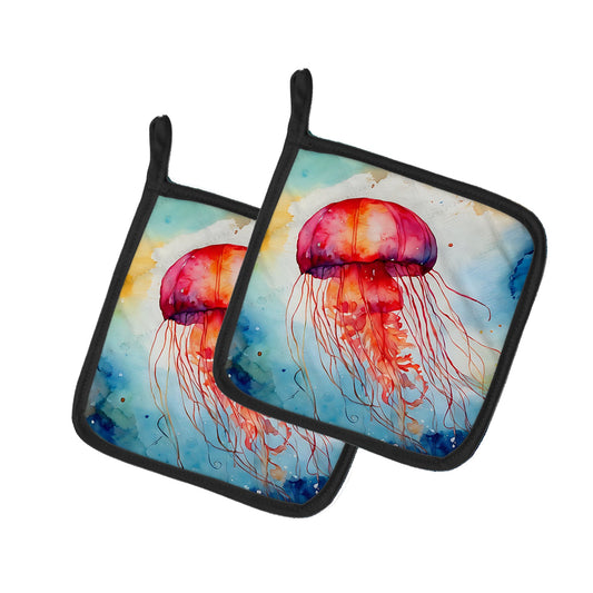 Jellyfish Pot Holders - Set of 2 Decorative Kitchen Helpers | Made in the USA