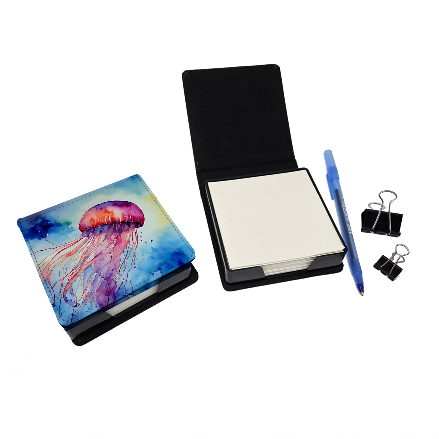 Jellyfish PU Leather Note Paper Holder