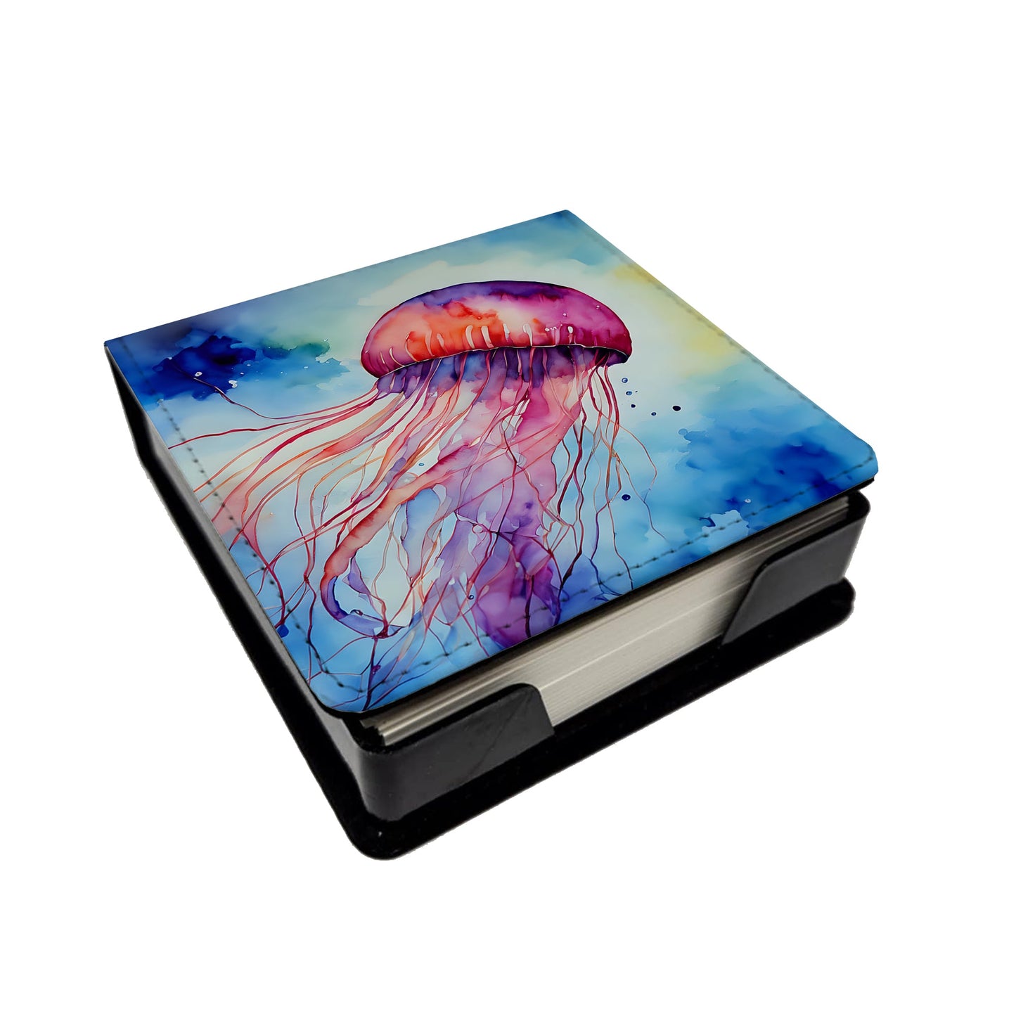 Jellyfish PU Leather Note Paper Holder