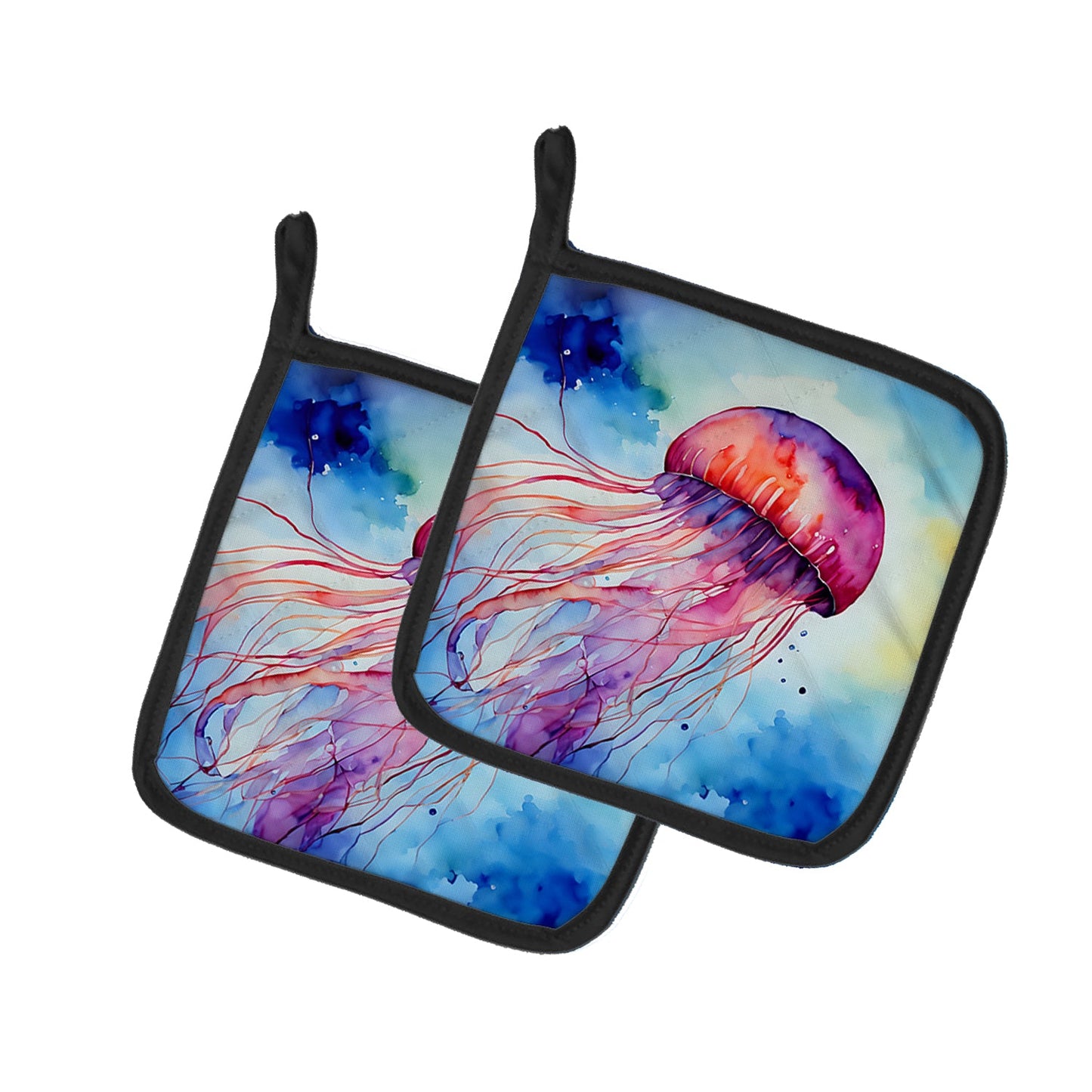 Jellyfish Pot Holders - Set of 2 Decorative Kitchen Helpers | Made in the USA