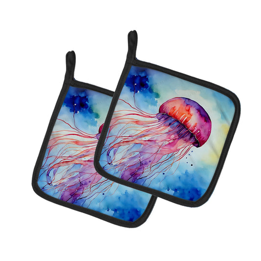 Jellyfish Pot Holders - Set of 2 Decorative Kitchen Helpers | Made in the USA