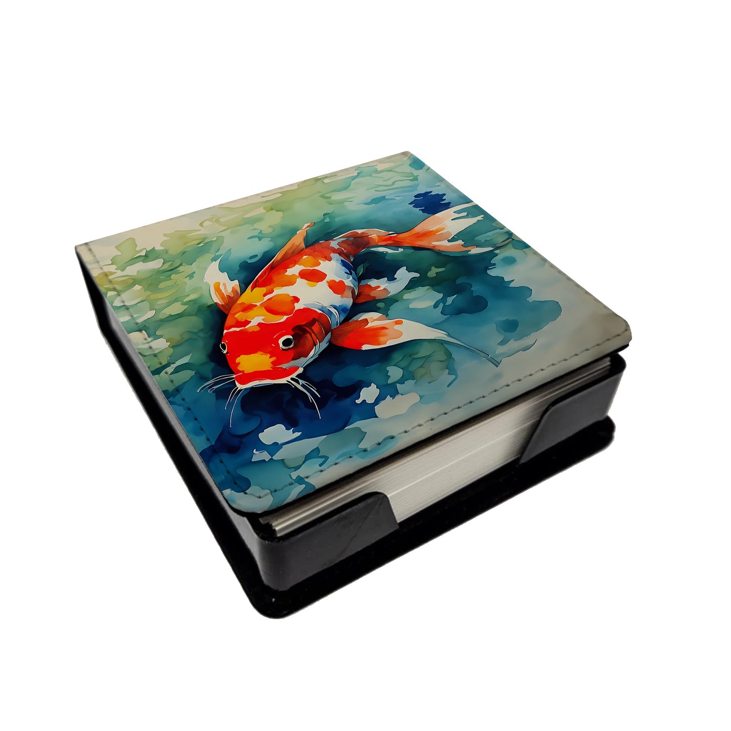 Koi Fish PU Leather Note Paper Holder