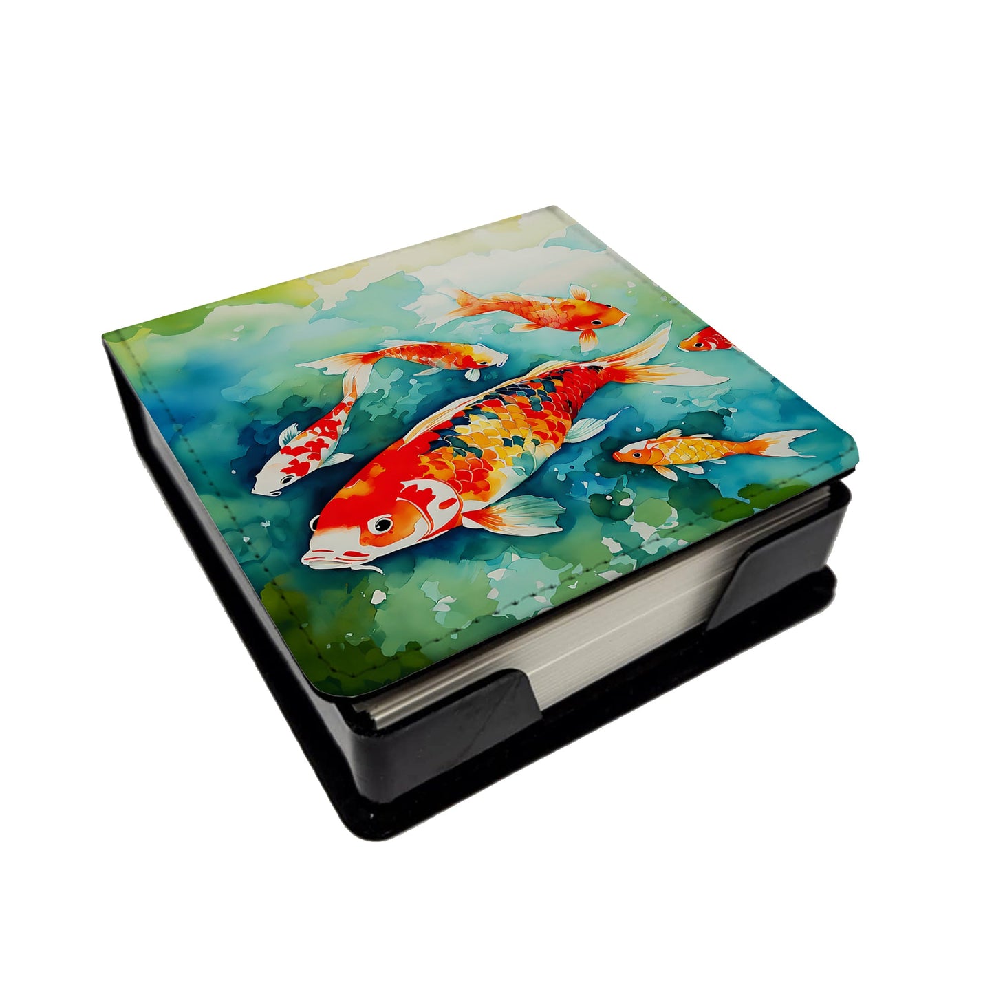 Koi Fish PU Leather Note Paper Holder