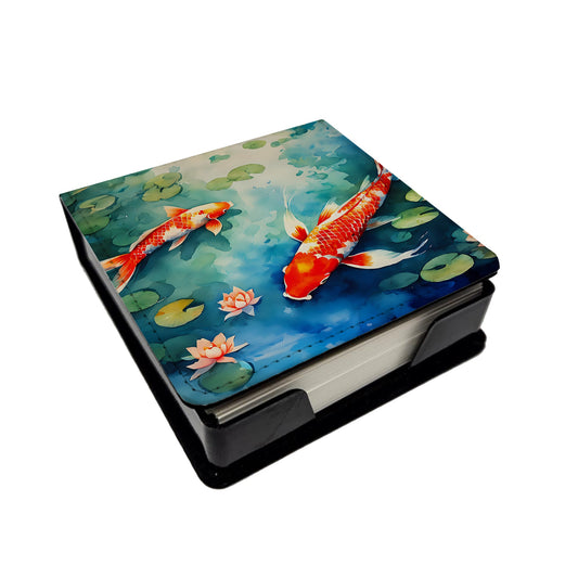 Koi Fish PU Leather Note Paper Holder