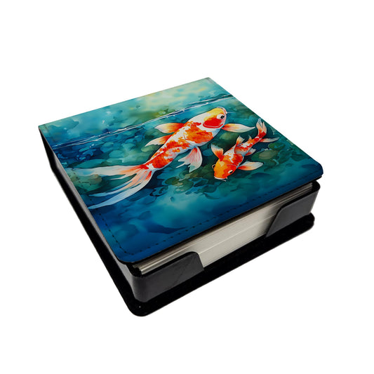 Koi Fish PU Leather Note Paper Holder