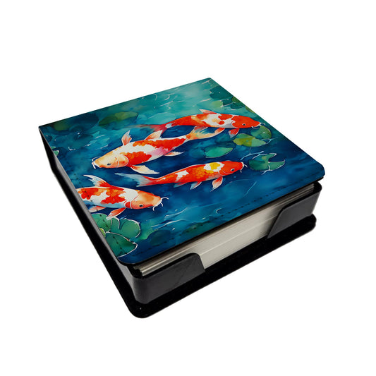 Koi Fish PU Leather Note Paper Holder