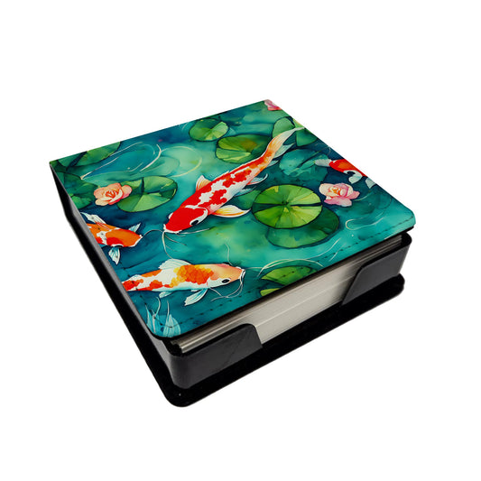 Koi Fish PU Leather Note Paper Holder