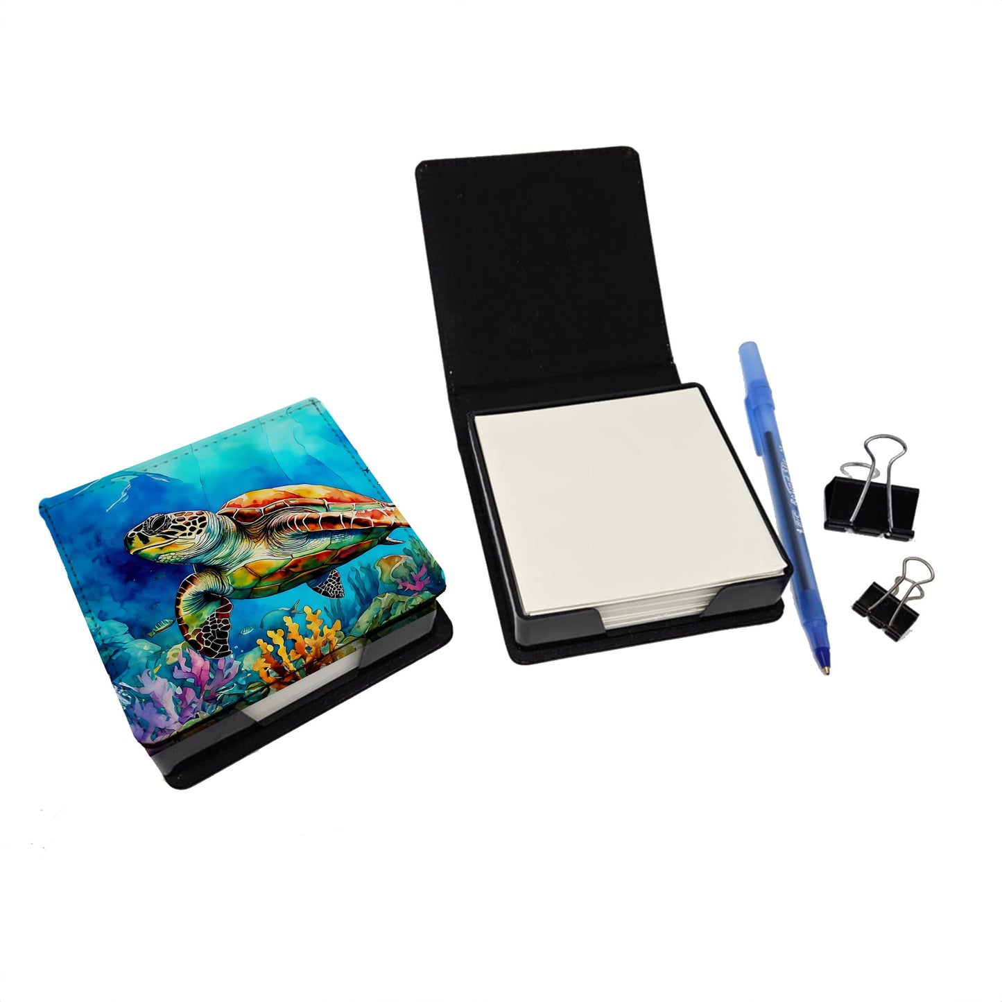 Loggerhead Sea Turtle PU Leather Note Paper Holder