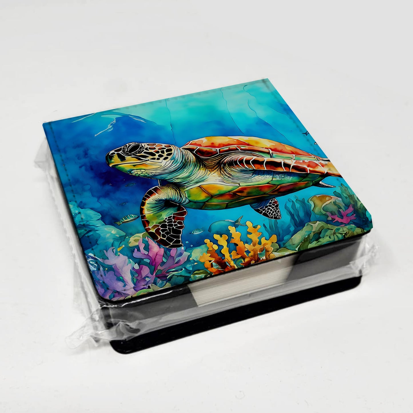 Loggerhead Sea Turtle PU Leather Note Paper Holder
