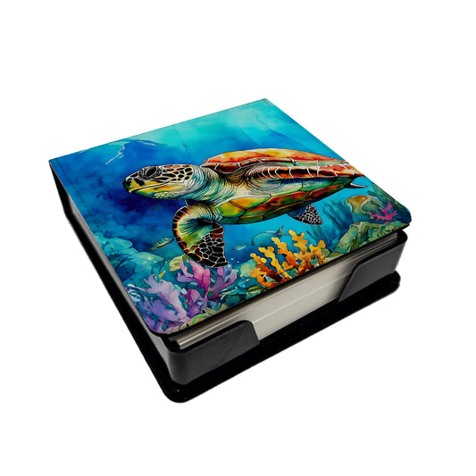 Loggerhead Sea Turtle PU Leather Note Paper Holder