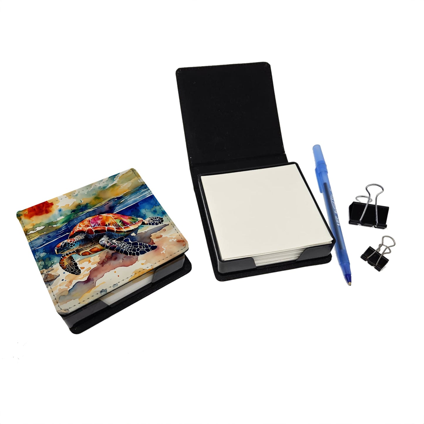Loggerhead Sea Turtle PU Leather Note Paper Holder