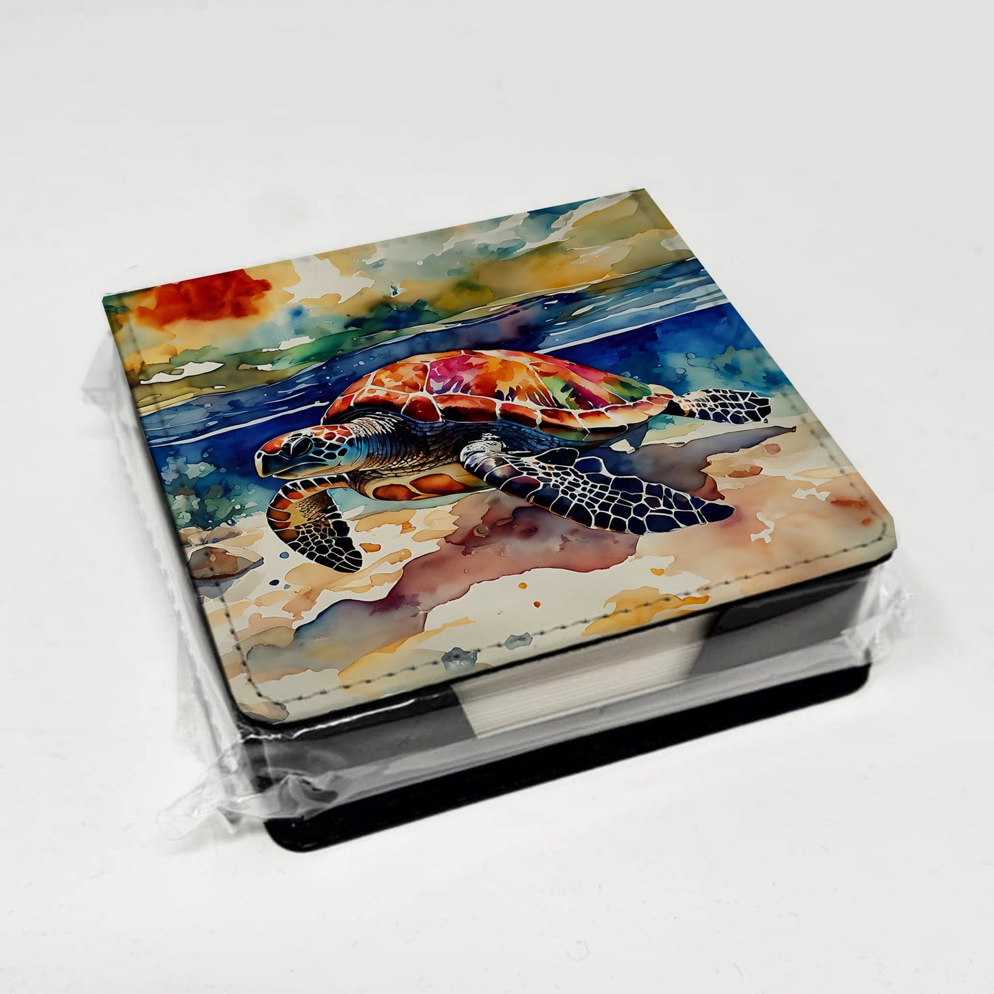 Loggerhead Sea Turtle PU Leather Note Paper Holder