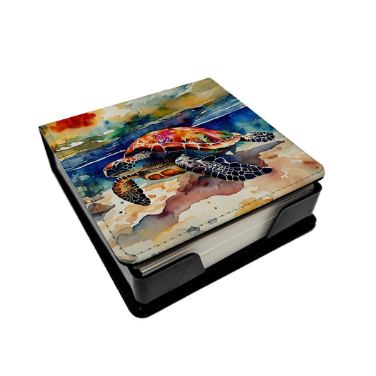 Loggerhead Sea Turtle PU Leather Note Paper Holder