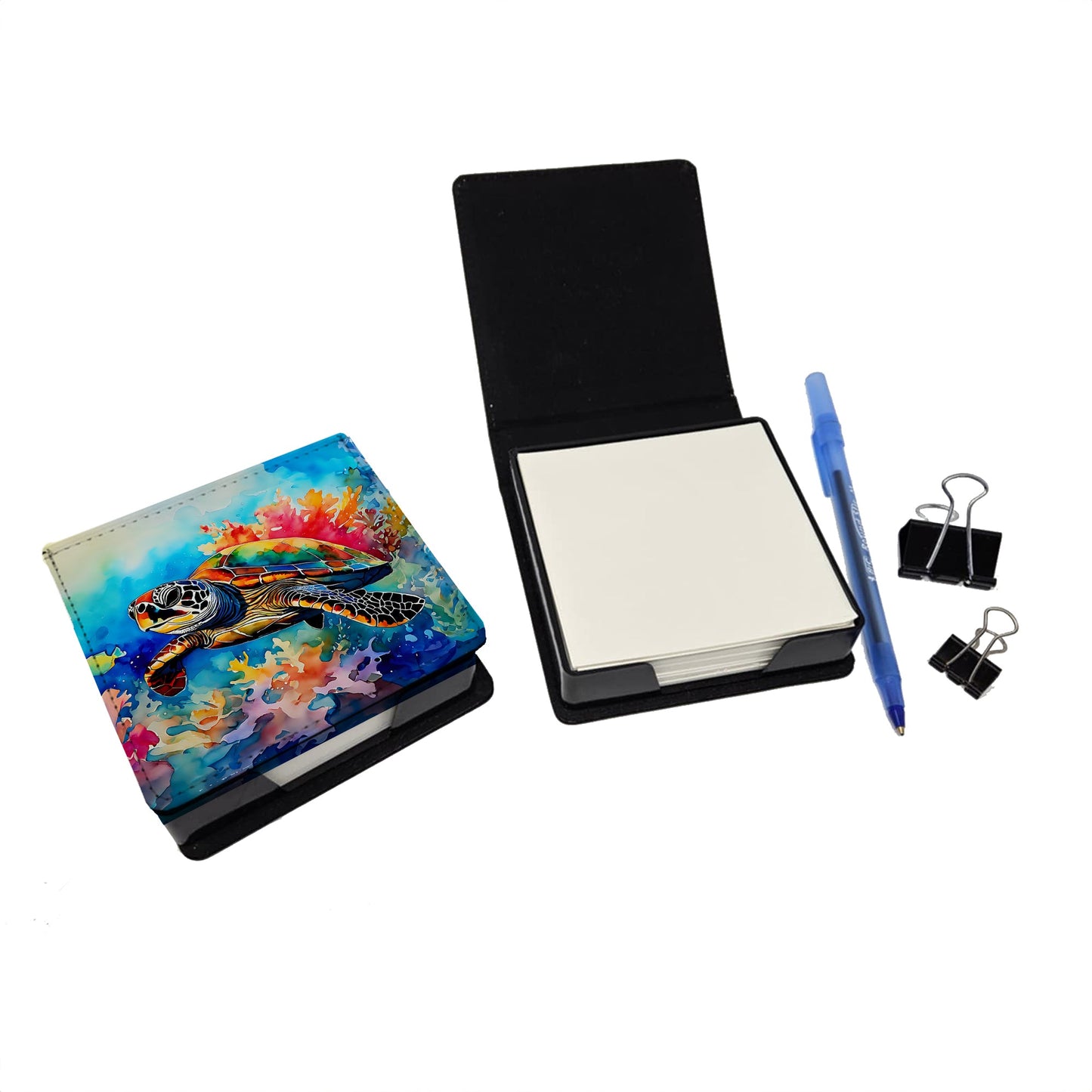 Loggerhead Sea Turtle PU Leather Note Paper Holder