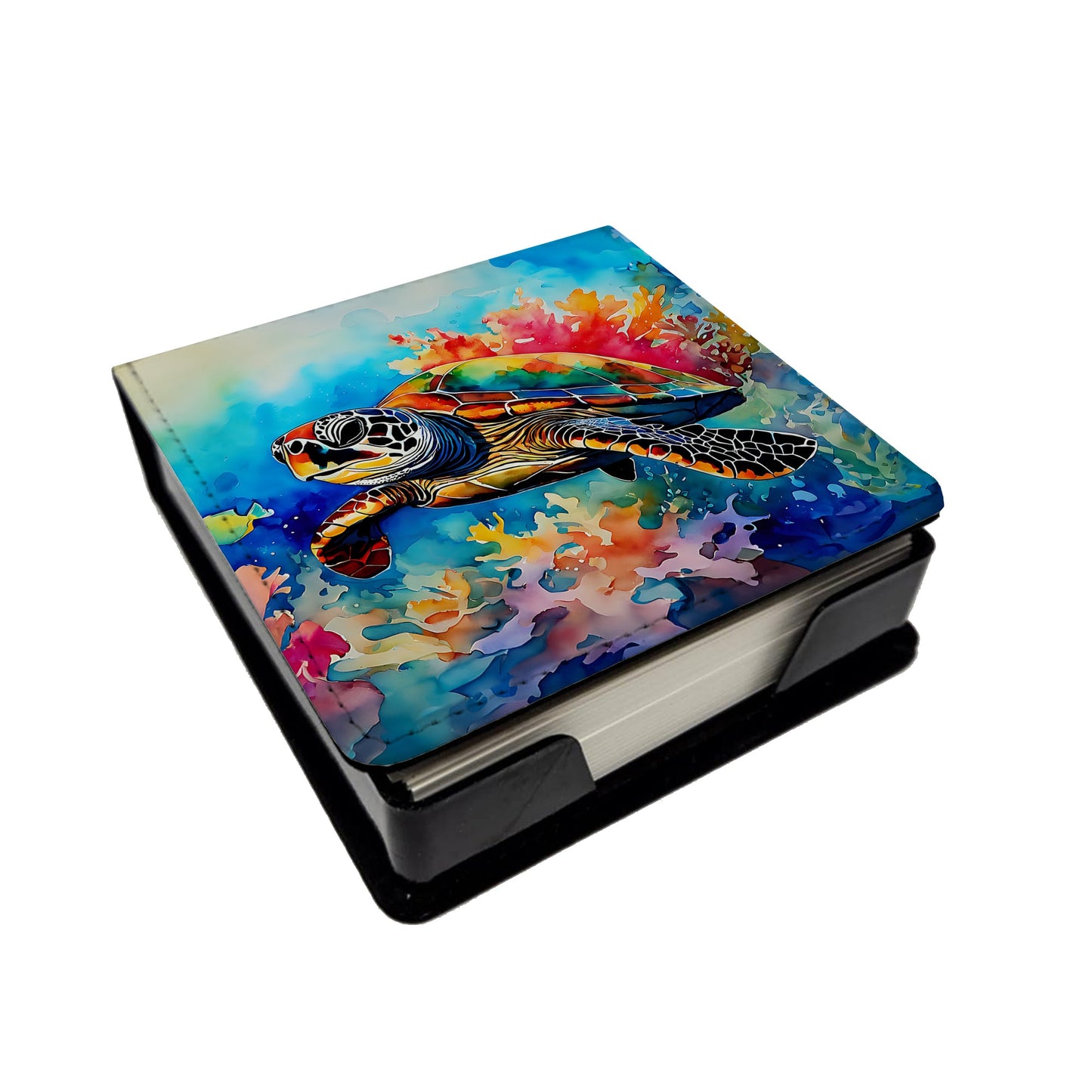 Loggerhead Sea Turtle PU Leather Note Paper Holder