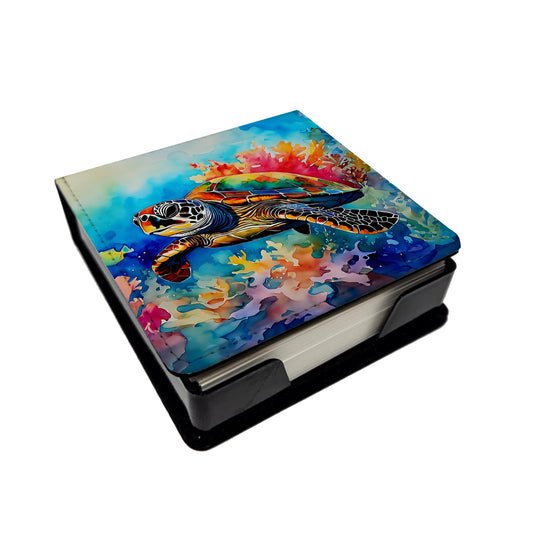 Loggerhead Sea Turtle PU Leather Note Paper Holder