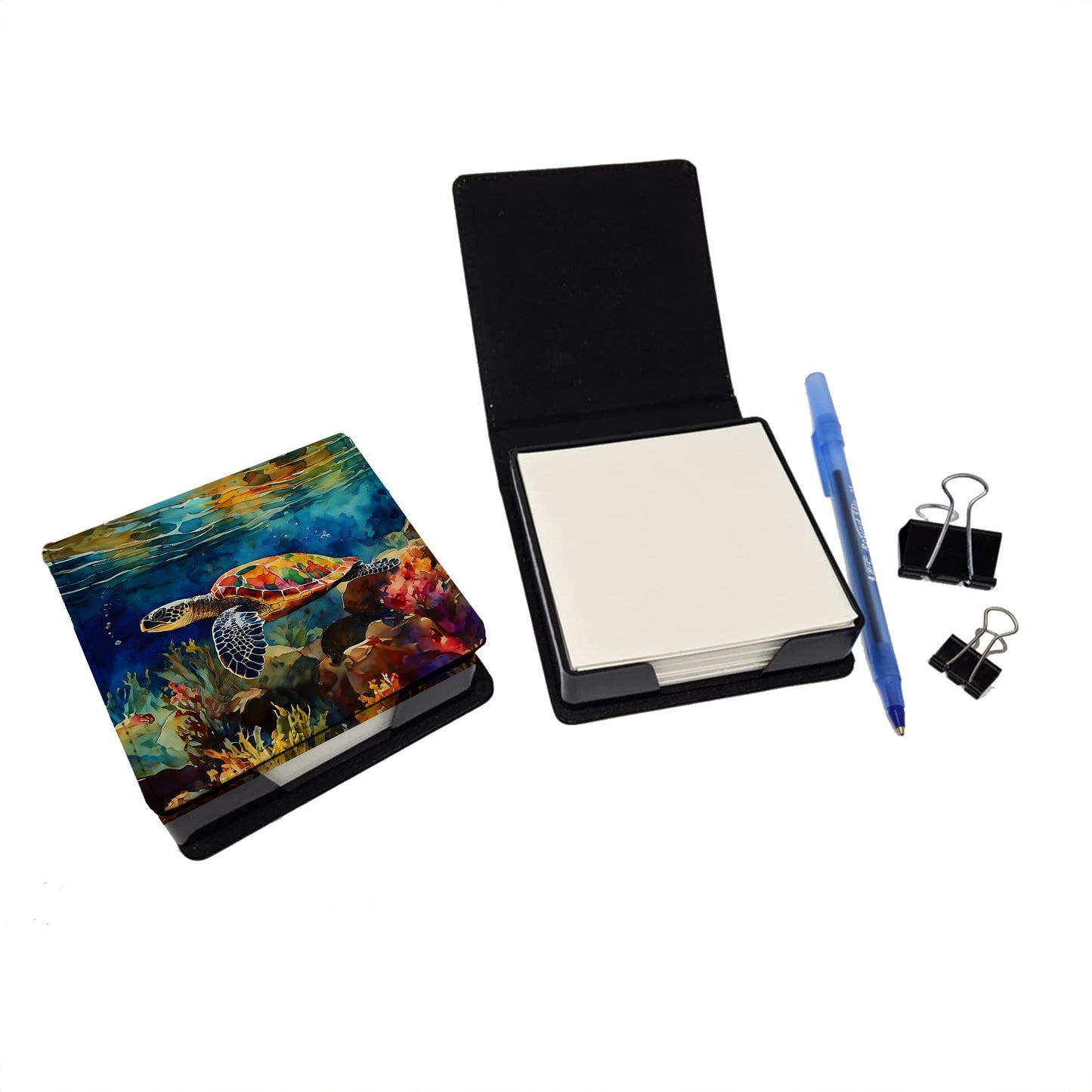 Loggerhead Sea Turtle PU Leather Note Paper Holder