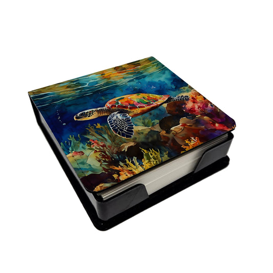 Loggerhead Sea Turtle PU Leather Note Paper Holder