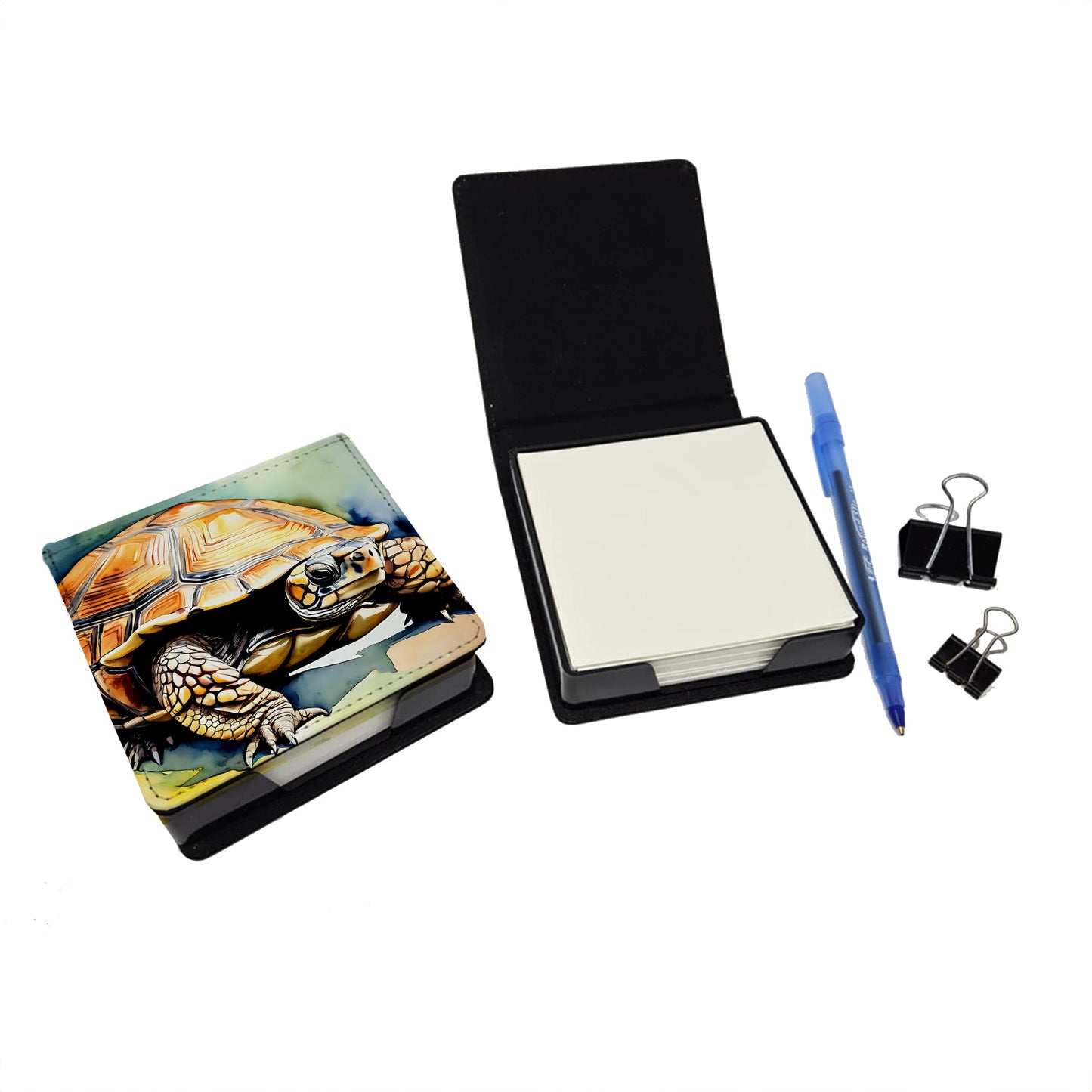 Turtles Tortoises PU Leather Note Paper Holder