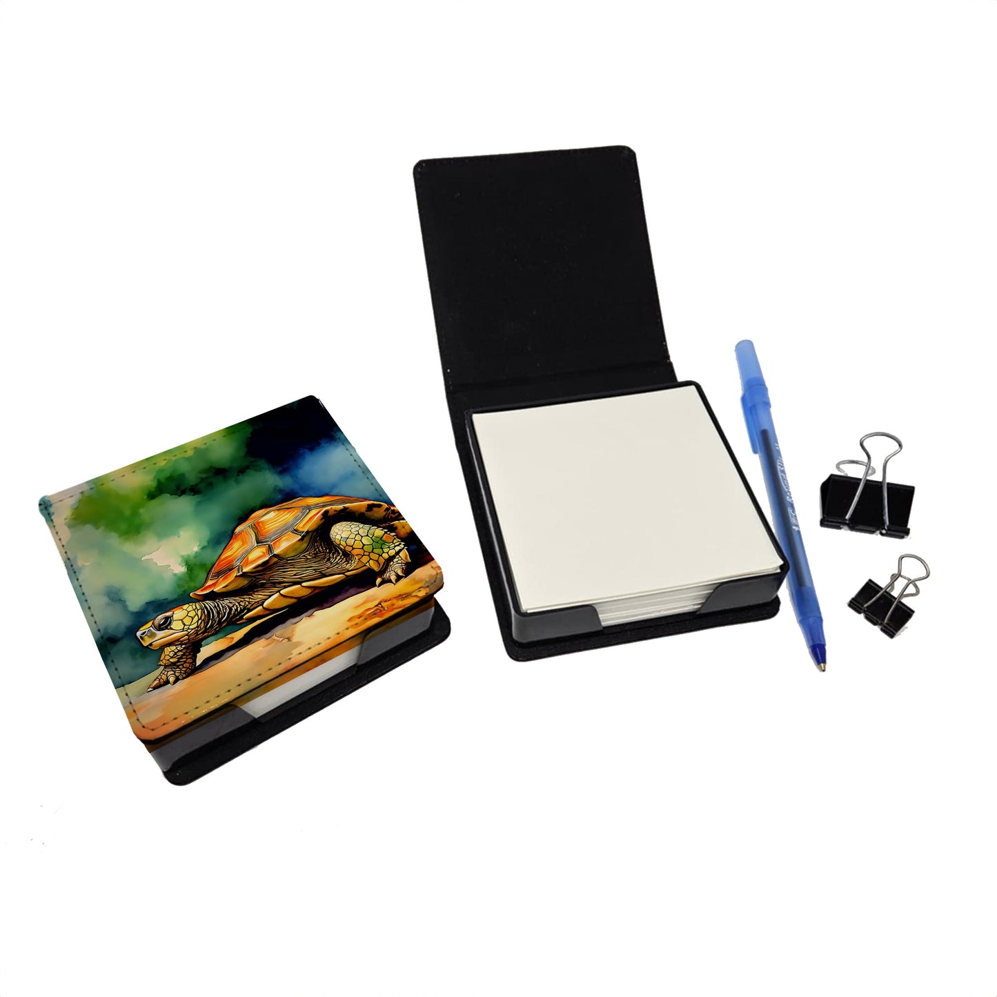 Turtles Tortoises PU Leather Note Paper Holder