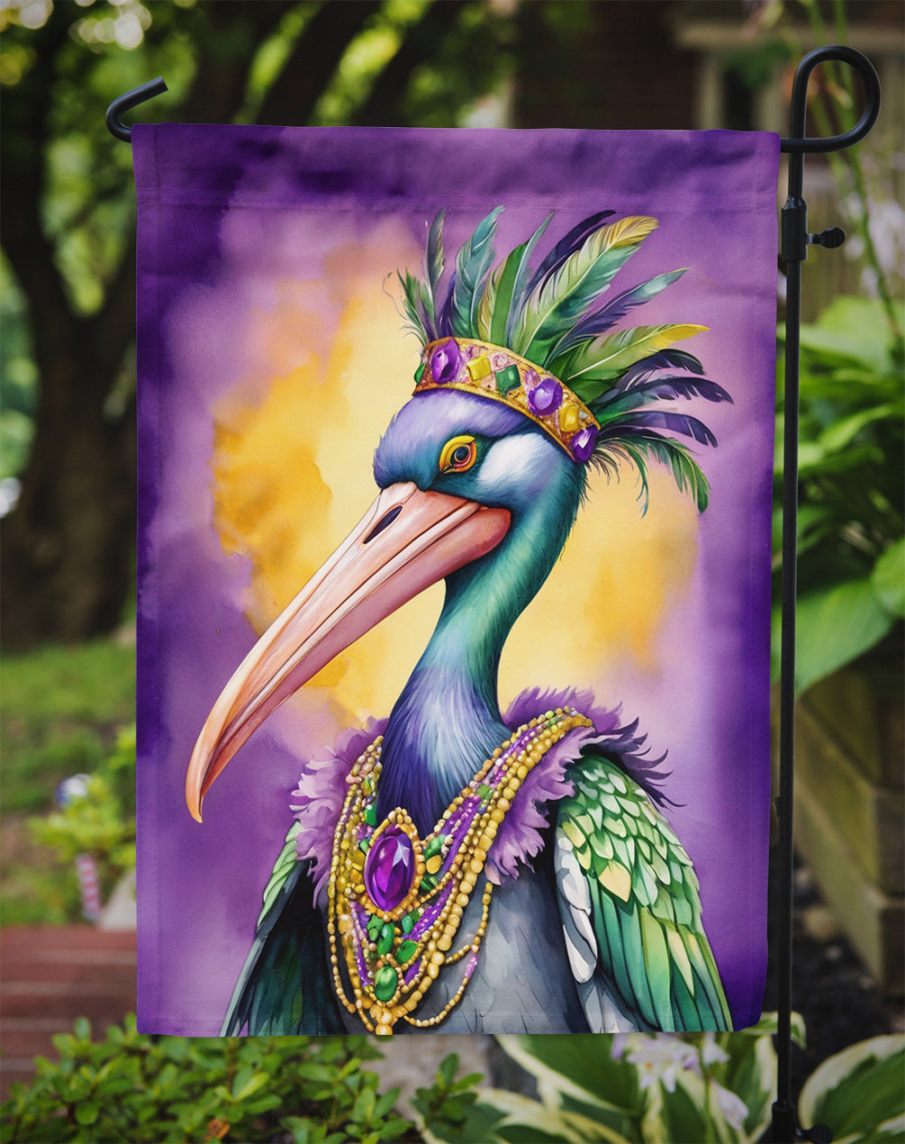 Pelican Mardi Gras Garden Flag – Decorative Garden Flag by Caroline's Treasures