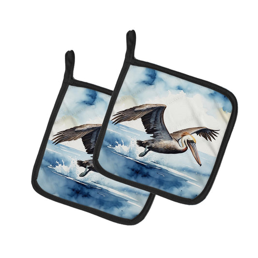 Pelican Diving Pot Holders - Set of 2 Decorative Kitchen Helpers | Made in the USA