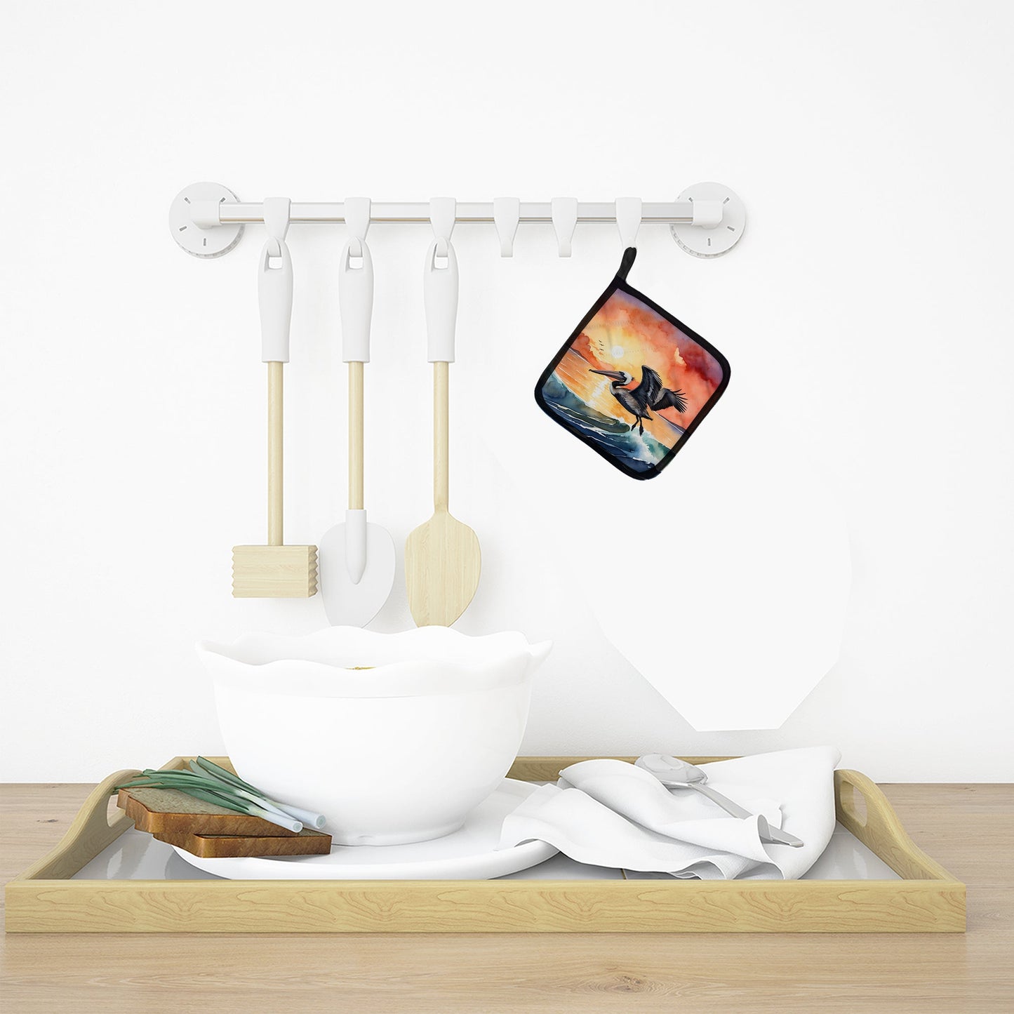 Pelican Fiery Sunset Pot Holders - Set of 2 Decorative Kitchen Helpers | Made in the USA