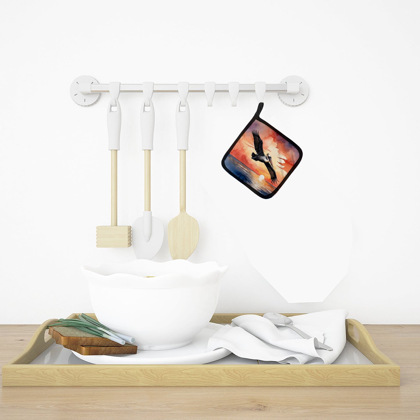 Pelican Fiery Sunset Pot Holders - Set of 2 Decorative Kitchen Helpers | Made in the USA