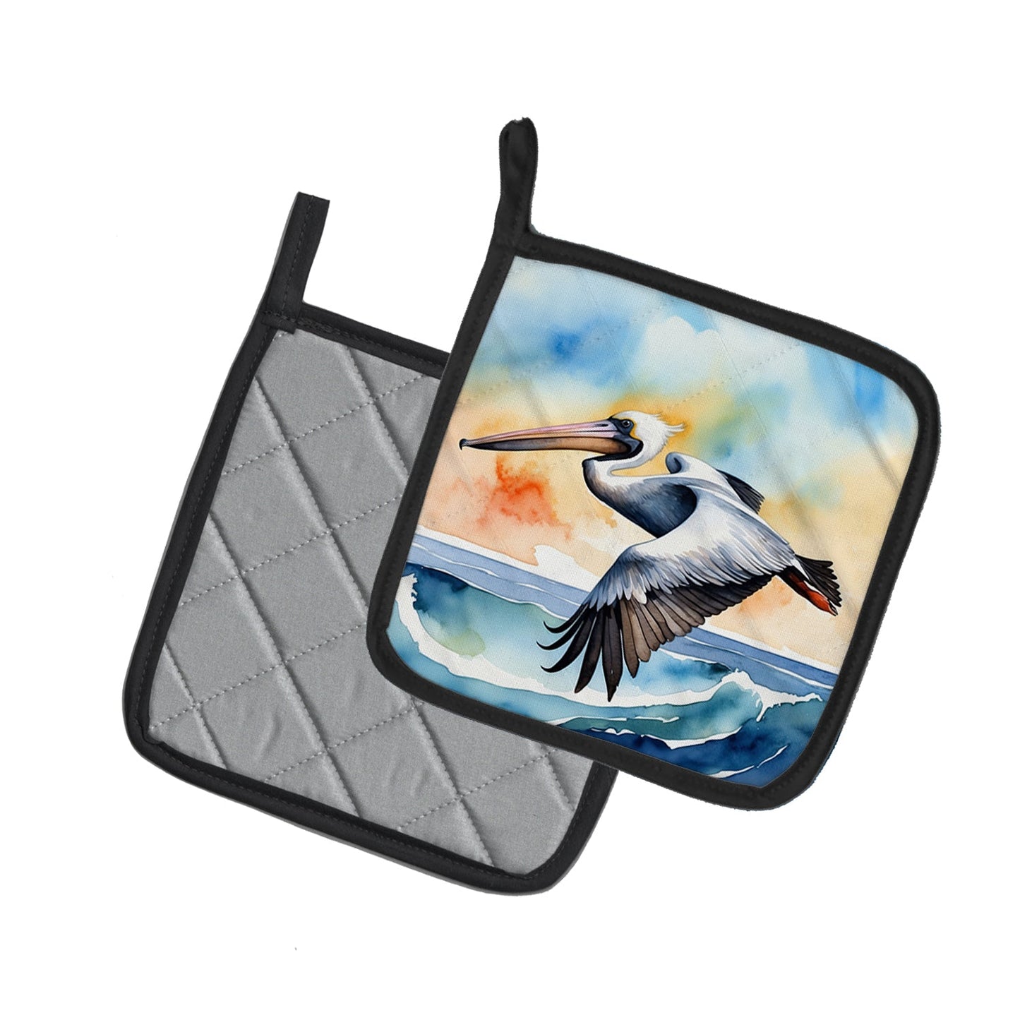 Pelican Soaring Pot Holders - Set of 2 Decorative Kitchen Helpers | Made in the USA