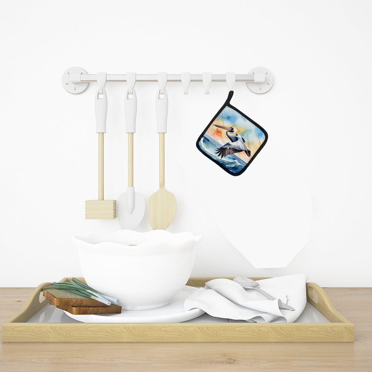 Pelican Soaring Pot Holders - Set of 2 Decorative Kitchen Helpers | Made in the USA
