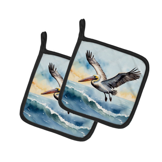 Pelican Soaring Pot Holders - Set of 2 Decorative Kitchen Helpers | Made in the USA