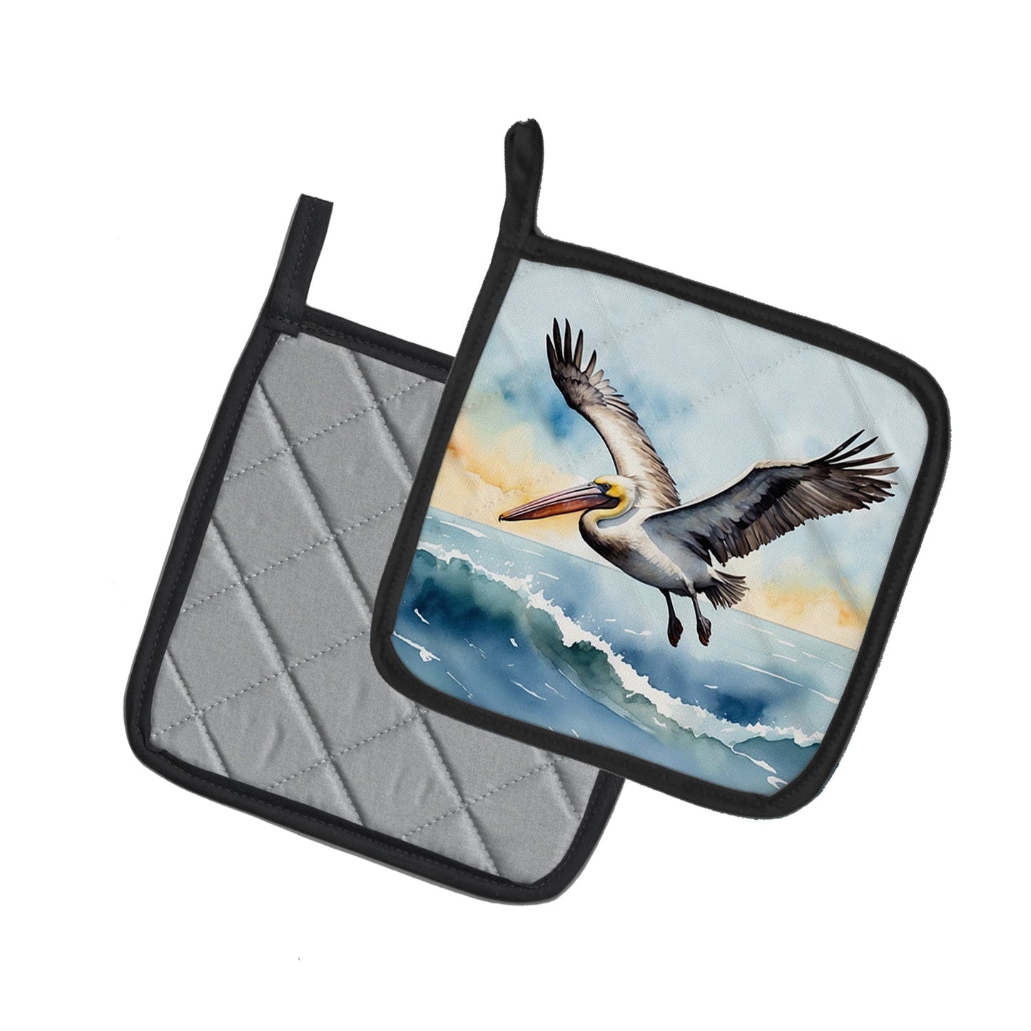 Pelican Soaring Pot Holders - Set of 2 Decorative Kitchen Helpers | Made in the USA