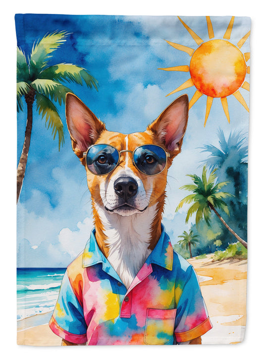 Basenji Summer Beach Time Garden Flag