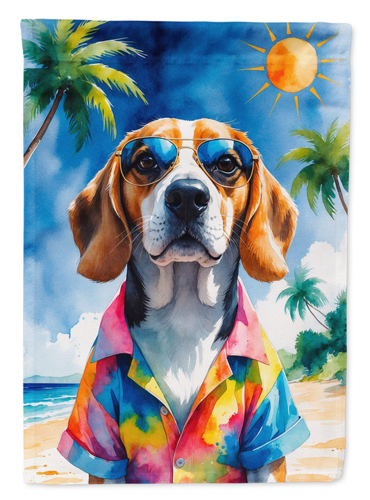 Beagle Summer Beach Time Garden Flag