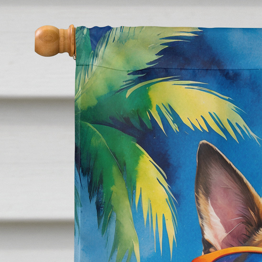 Red Boston Terrier Summer Beach Time House Flag