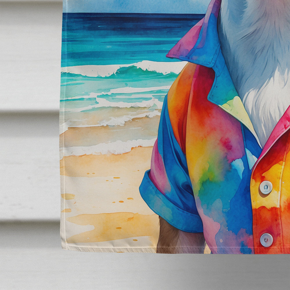 Red Boston Terrier Summer Beach Time House Flag