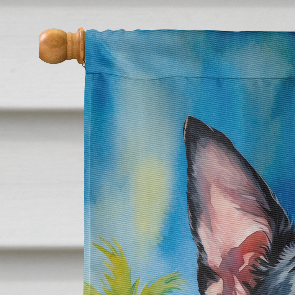 Boston Terrier Summer Beach Time House Flag