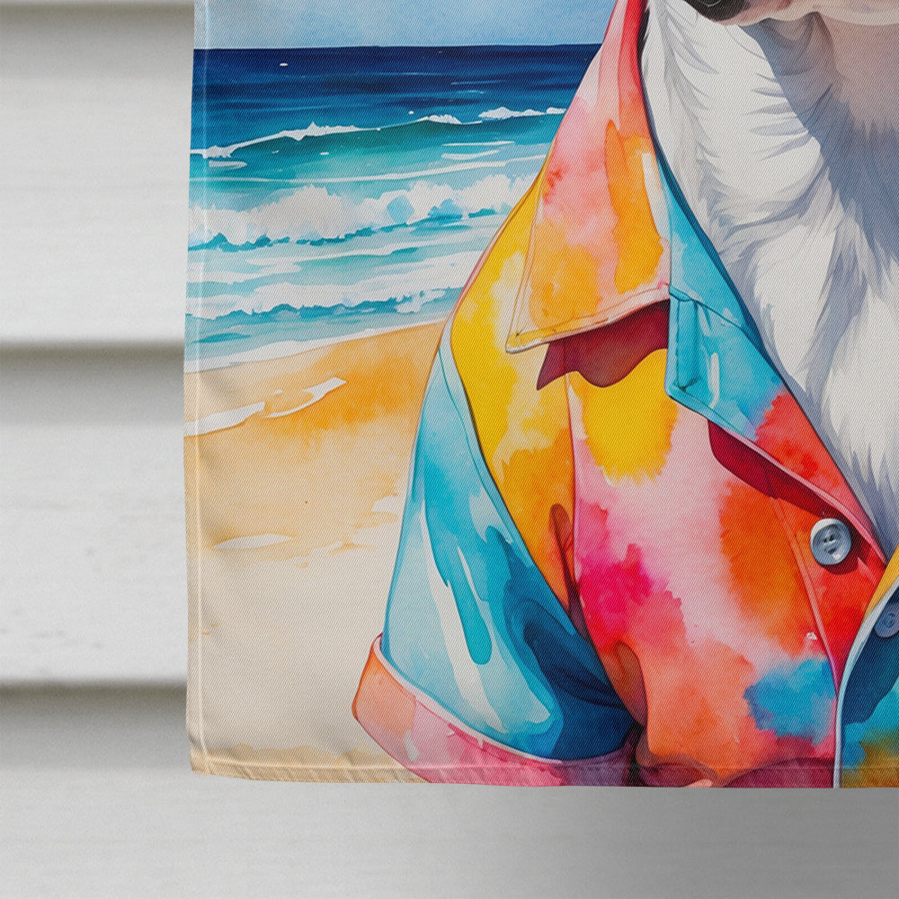 Boston Terrier Summer Beach Time House Flag
