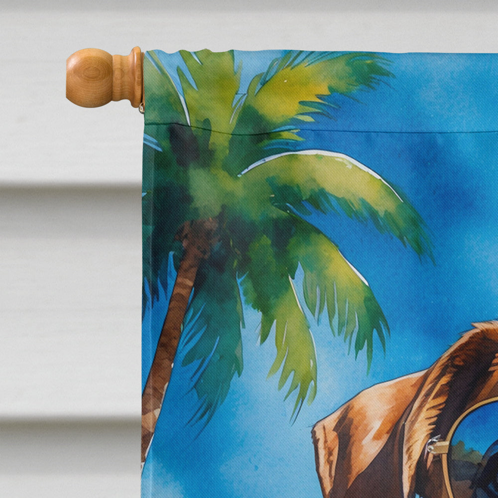 Boxer Summer Beach Time House Flag