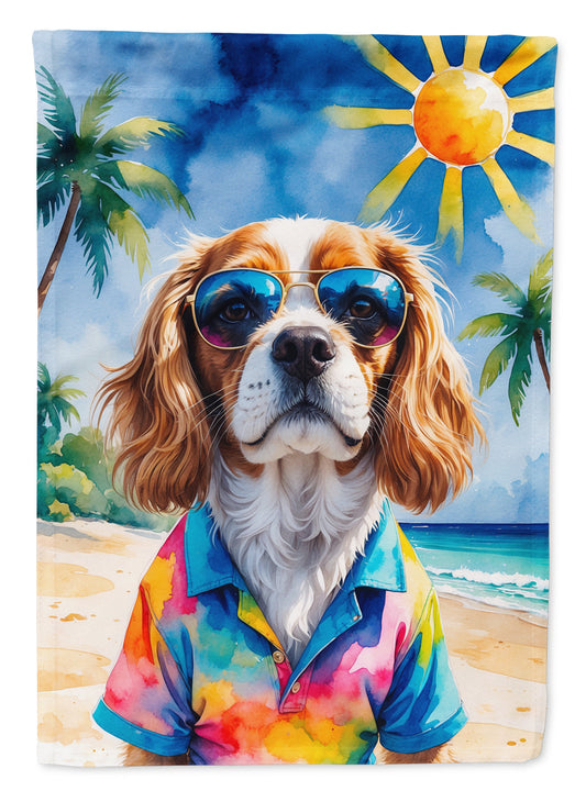 Cavalier Spaniel Summer Beach Time House Flag
