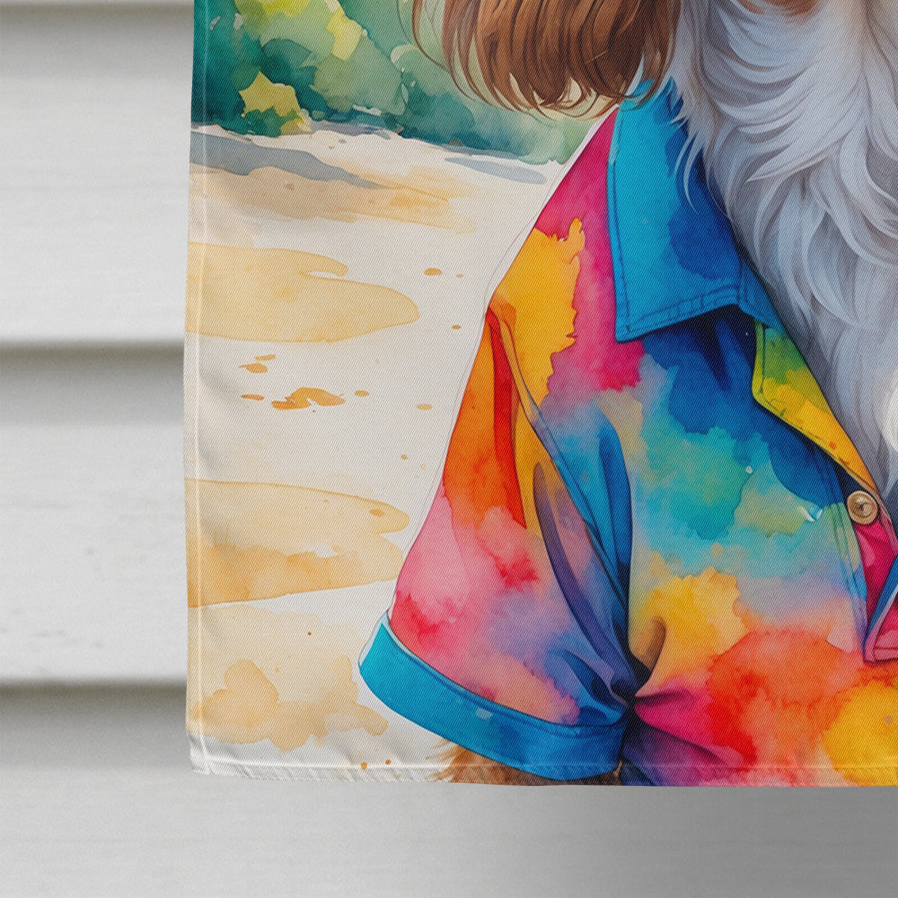 Cavalier Spaniel Summer Beach Time House Flag